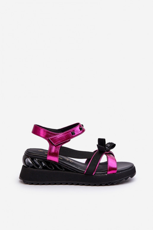 Damensandalen mit Bändern D&A CR956 pinke Farbe Damensandalen mit Bändern D&A CR956 pinke Farbe