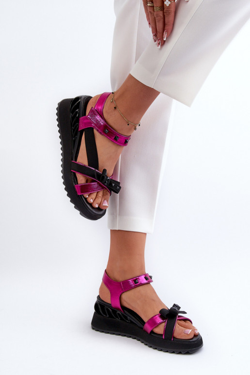 Damensandalen mit Bändern D&A CR956 pinke Farbe Damensandalen mit Bändern D&A CR956 pinke Farbe