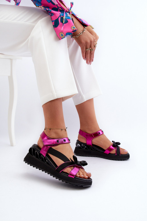 Damensandalen mit Bändern D&A CR956 pinke Farbe Damensandalen mit Bändern D&A CR956 pinke Farbe