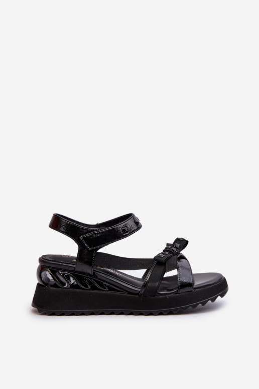 Damensandalen mit Bändern D&A CR956 schZuarze Farbe Damensandalen mit Bändern D&A CR956 schZuarze Farbe