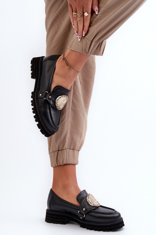 Zazoo 3485 dames mocassins met gouden details Echt leer Zazoo 3485 dames mocassins met gouden details Echt leer