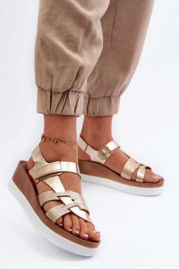 Zazoo 40397 Féminin Sandales pour femmes avec une plateforme couleur dorée