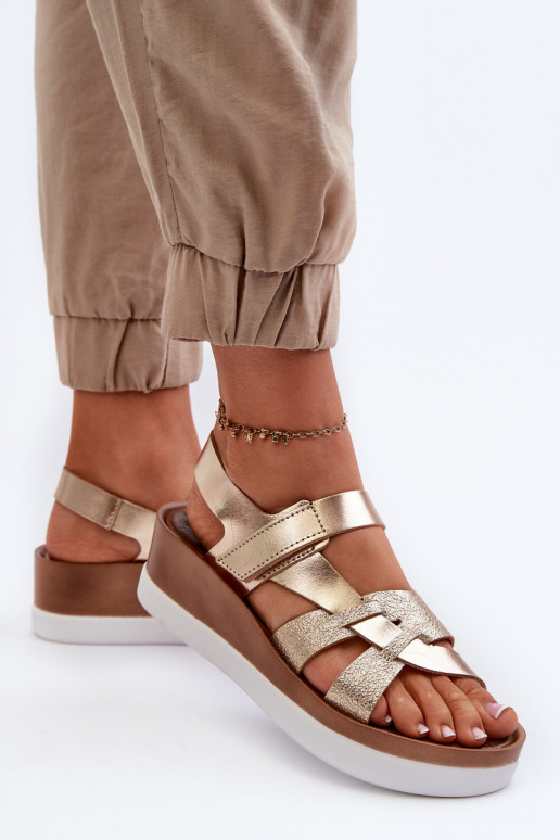 Zazoo 40397 Dames Dames sandalen met platform gouden kleur Zazoo 40397 Dames Dames sandalen met platform gouden kleur