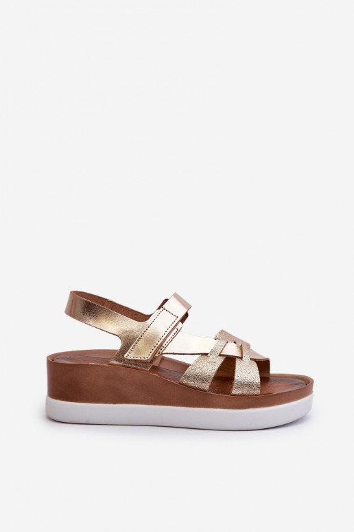 Zazoo 40397 Dames Dames sandalen met platform gouden kleur Zazoo 40397 Dames Dames sandalen met platform gouden kleur