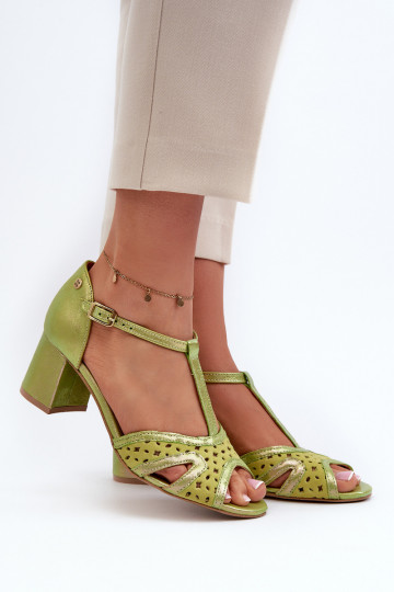 Sandalen Haut Feminin mit Absätzen Es mussciejka 06551-09 Kalkstein 2