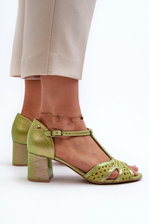 sandalen Leer Dames met hakken Het heeftciejka 06551-09 Limoen sandalen Leer Dames met hakken Het heeftciejka 06551-09 Limoen