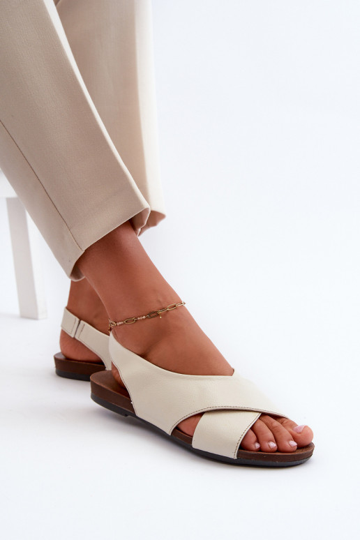 Zazoo 40407 sandalen Leer Dames ivoor Zazoo 40407 sandalen Leer Dames ivoor