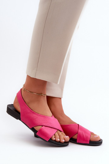 Zazoo 40407 leren dames sandalen roze 2
