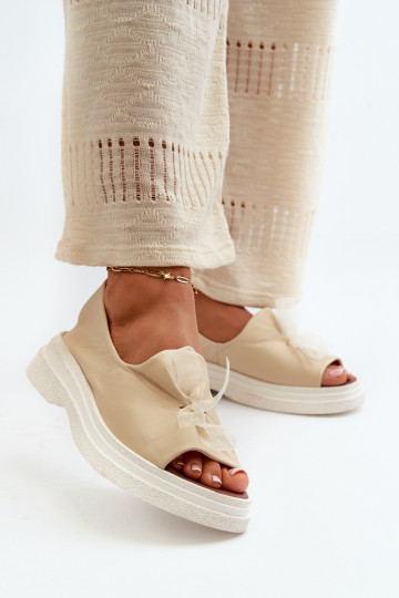 Zazoo 2939 Sandales pour femmes Féminin avec des rubans couleur ivoire