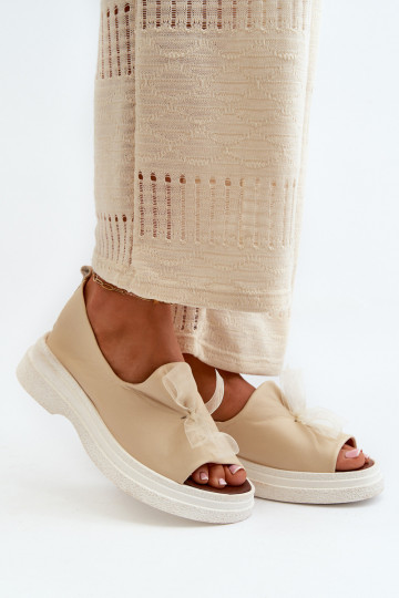 Zazoo 2939 Sandales pour femmes Féminin avec des rubans couleur ivoire 2