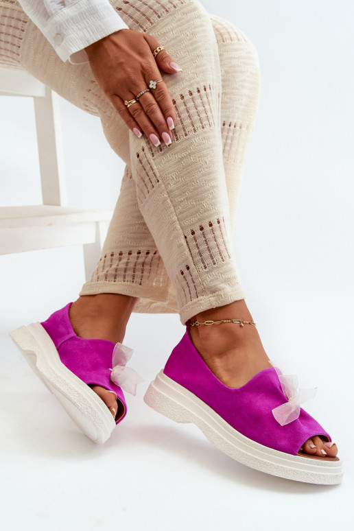 Zazoo 2939 INildledersandalen für Damen mit Bändern pinke Farbe Zazoo 2939 INildledersandalen für Damen mit Bändern pinke Farbe