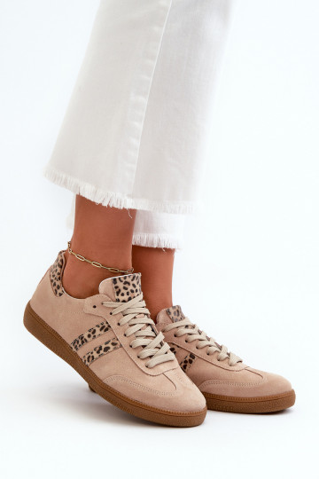 Zazoo N1068 van suède Laag Sneakers model schoenen Dames beige 2
