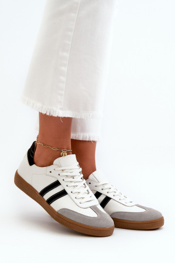 Zazoo N1068 leren lage sportieve schoenen dames wit 2