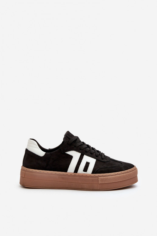 Zazoo N1095S2 Sneakers Stilvollllschuhe Haut Feminin mit einer Plattform schZuarze Farbe Zazoo N1095S2 Sneakers Stilvollllschuhe Haut Feminin mit einer Plattform schZuarze Farbe