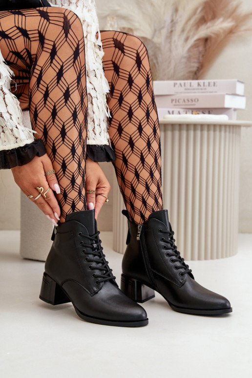 Laarzen met vetersluiting Dames met hakken Gemaakt van natuurlijk leer opInarmen zInart Vinceza 91110