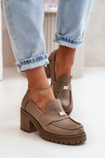 Zazoo 20168 Style élégant chaussures Féminin avec des talons Cuir naturel beige 2