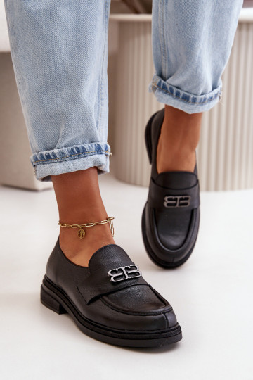 Zazoo 20174 Peau Style élégant chaussures Féminin avec des talons larges couleur noire 2