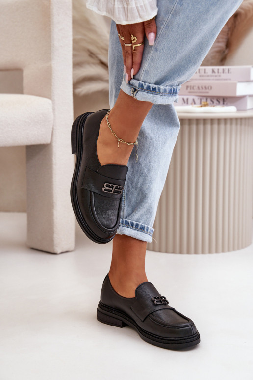 Zazoo 20174 Peau Style élégant chaussures Féminin avec des talons larges couleur noire Zazoo 20174 Peau Style élégant chaussures Féminin avec des talons larges couleur noire