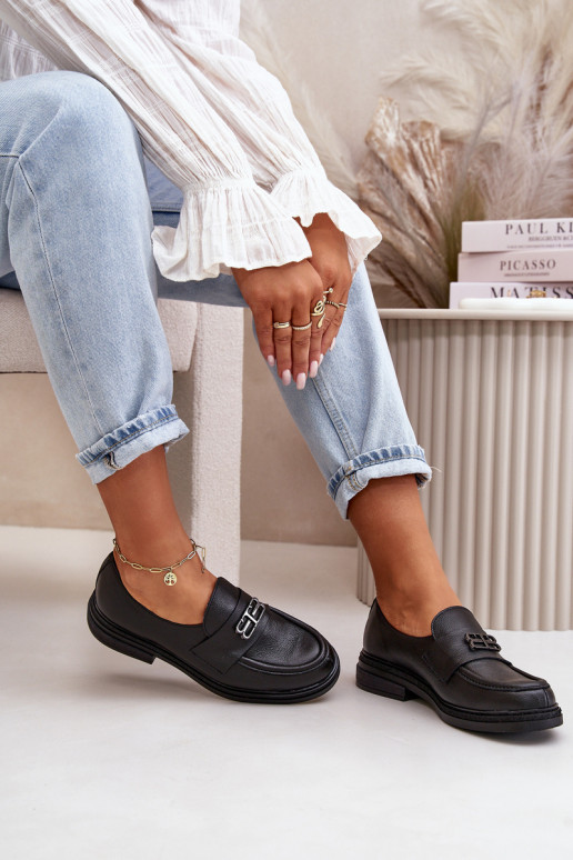 Zazoo 20174 Peau Style élégant chaussures Féminin avec des talons larges couleur noire Zazoo 20174 Peau Style élégant chaussures Féminin avec des talons larges couleur noire