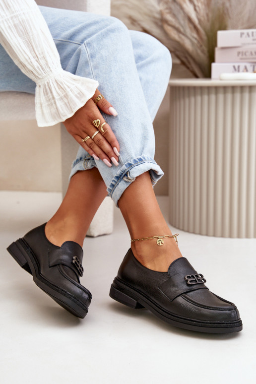 Zazoo 20174 Peau Style élégant chaussures Féminin avec des talons larges couleur noire Zazoo 20174 Peau Style élégant chaussures Féminin avec des talons larges couleur noire