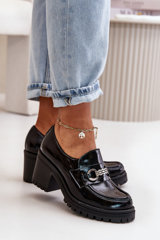 Zazoo 20175 avec effet vernis chaussures Féminin avec des talons Cuir naturel couleur noire Zazoo 20175 avec effet vernis chaussures Féminin avec des talons Cuir naturel couleur noire