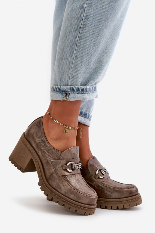 Zazoo 20175 schoenen Dames met hakken Echt leer beige Zazoo 20175 schoenen Dames met hakken Echt leer beige