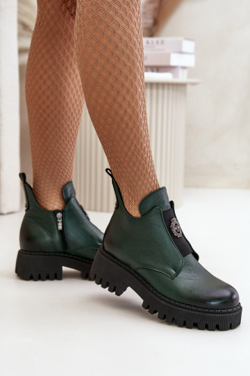 Zazoo 60451 Bottes pour femmes avec des ornements couleur kaki 2