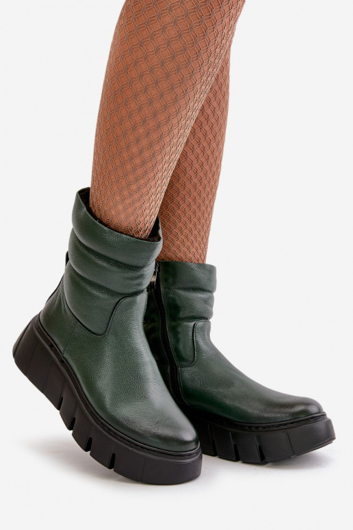 Zazoo 60512 Dameslaarzen van echt leer Opar het kasteel Inarm met vilt kaki kleuren Zazoo 60512 Dameslaarzen van echt leer Opar het kasteel Inarm met vilt kaki kleuren