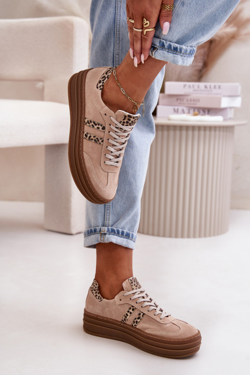 Zazoo N1068S4 Stilvollllschuhe aus INildleder-Sneakers mit einer Plattform mit Leopardenfellmuster pinke Farbe Zazoo N1068S4 Stilvollllschuhe aus INildleder-Sneakers mit einer Plattform mit Leopardenfellmuster pinke Farbe