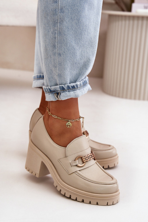 Zazoo 20175 schoenen Dames met hakken Echt leer ivoor Zazoo 20175 schoenen Dames met hakken Echt leer ivoor