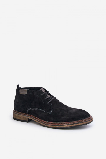 Heren suède schoenen met veters Big Star OO174146 in zwart