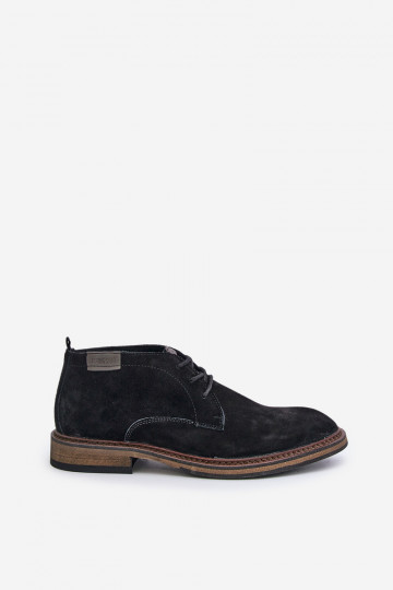 Heren suède schoenen met veters Big Star OO174146 in zwart 2
