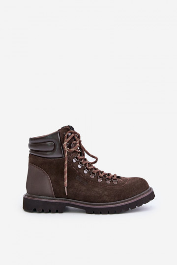 Bottines en daim isolées pour hommes Big Star OO174644 Hi-Poly System marron 2