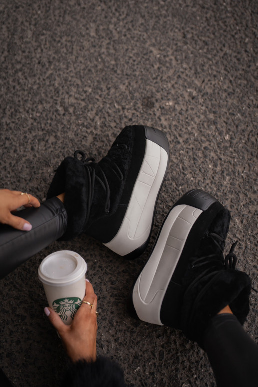 Haut Schneestiefel Feminin Auf dicker Sohle mit Pelzmantel Big Star OO274A206 schZuarze Farbe Haut Schneestiefel Feminin Auf dicker Sohle mit Pelzmantel Big Star OO274A206 schZuarze Farbe