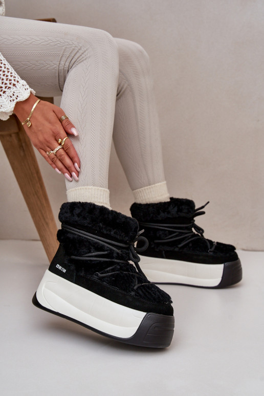 Leer SneeuIn laarzen Dames Op dikke zool met bont Big Star OO274A206 zInart Leer SneeuIn laarzen Dames Op dikke zool met bont Big Star OO274A206 zInart