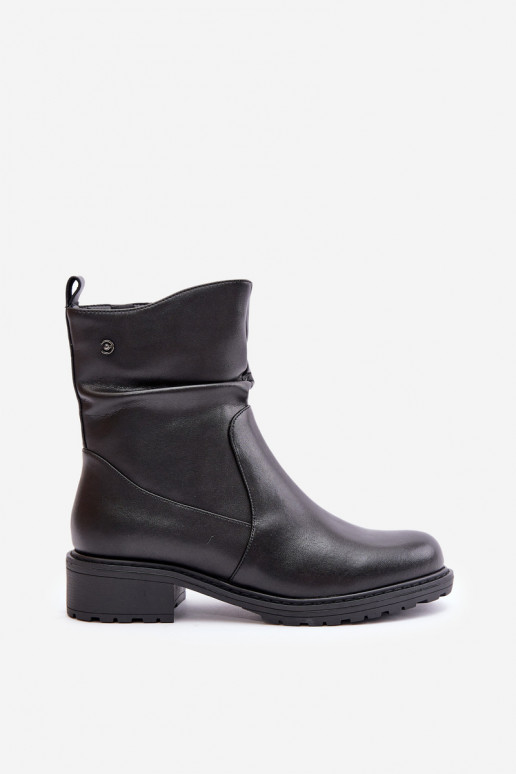 Leer Dameslaarzen opInarmen Met ruches zInart Vinceza 66714