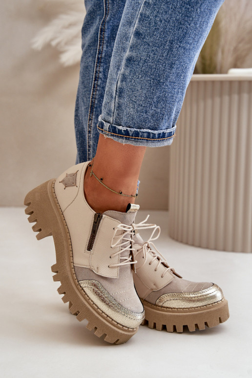 schoenen Dames Gemaakt van natuurlijk leer beige Het heeftciejka 06177-04 schoenen Dames Gemaakt van natuurlijk leer beige Het heeftciejka 06177-04