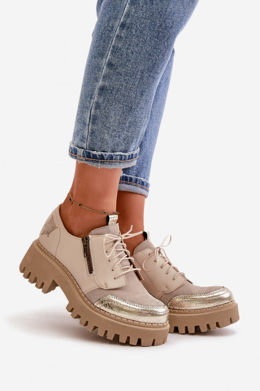 Schuhe Feminin Aus Ermöglichtturleder Beige Es mussciejka 06177-04 Schuhe Feminin Aus Ermöglichtturleder Beige Es mussciejka 06177-04