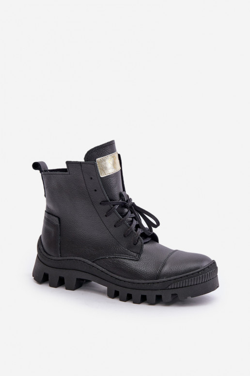 Zazoo 2831 Bottes pour femmes Fabriqué en cuir naturel couleur noire