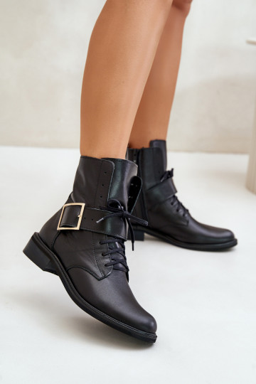 Zazoo 2949 Peau Bottes avec boucles couleur noire 2