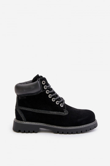Gevoerde heren suède schoenen Big Star OO174138 HI-POLY SYSTEM, zwarte kleur 2