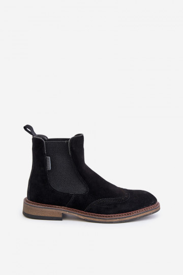 Bottines en daim stylées pour hommes Big Star OO174192, couleur noire 2