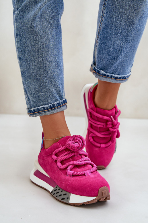 en daim Chaussures modèle baskets Féminin avec une plateformeGrubym Laçagem Artiker 55C0086 couleur rose en daim Chaussures modèle baskets Féminin avec une plateformeGrubym Laçagem Artiker 55C0086 couleur rose