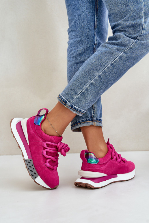 aus INildleder Sneakers Stilvollllschuhe Feminin mit einer PlattformGrubym Schnürungm Artiker 55C0086 pinke Farbe aus INildleder Sneakers Stilvollllschuhe Feminin mit einer PlattformGrubym Schnürungm Artiker 55C0086 pinke Farbe