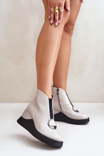 avec effet vernis Bottes Sur un coin réchauffer D&A MR880-136 couleur grise