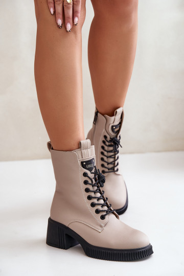 opInarmen Dameslaarzen Gemaakt van natuurlijk leer Vinceza 66671 beige