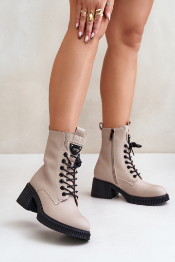 Bottines doublées pour femmes en cuir naturel Vinceza 66671 couleur sable 2