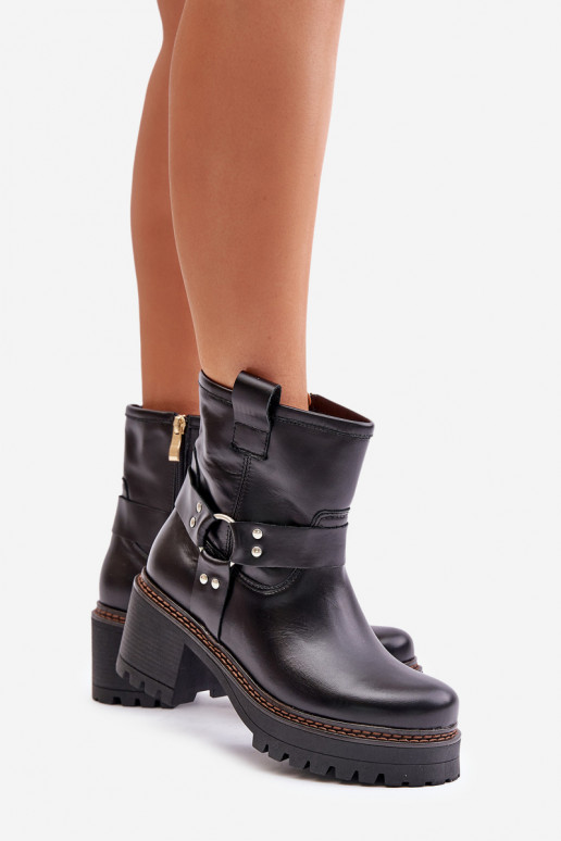 Damenstiefel Zum Schloss LeZuski 3435 schZuarze Farbe