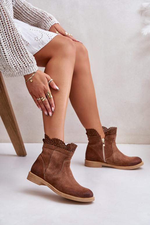 chaussures à talons bas pour femmes avec des talons larges en daim LeÀski 3624 marron chaussures à talons bas pour femmes avec des talons larges en daim LeÀski 3624 marron