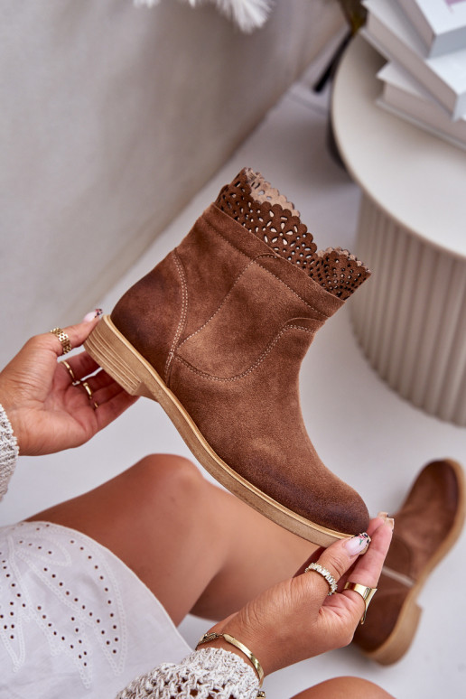 chaussures à talons bas pour femmes avec des talons larges en daim LeÀski 3624 marron chaussures à talons bas pour femmes avec des talons larges en daim LeÀski 3624 marron